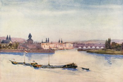 Rýn: Soutok Rýna a Mosely (barevná litografie) od Effie Jardine