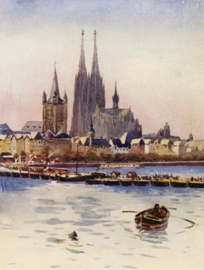 Rýn: Kolín nad Rýnem (barevná litografie) od Effie Jardine