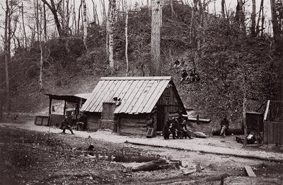 [Unijní stanice na řece James zřízena pro těžbu střelného prachu z Konfederace ..., 1864. od Egbert Guy Fowx