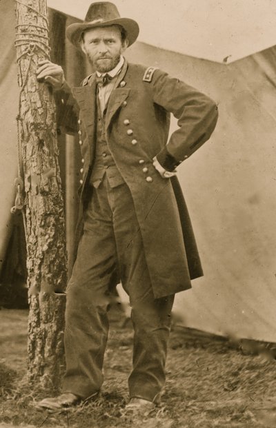 Generál U.S. Grant na svém velitelství v Cold Harbor, Va., 1863 (foto) od Egbert Guy Fowx