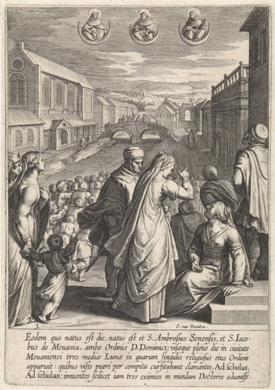 Vystoupení tří dominikánů Život svatého Tomáše Akvinského (název série) od Egbert van Panderen