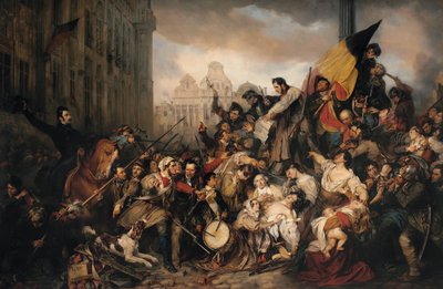 Epizoda ze zářijových dnů roku 1830 na náměstí Grand Place v Bruselu od Egide Charles Gustave Wappers