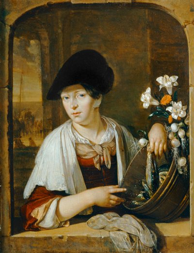 La Marchande de poissons ... od Eglon Hendrick van der Neer