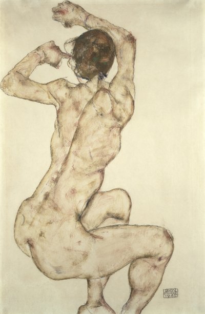 Krčící se akt, 1915 od Egon Schiele
