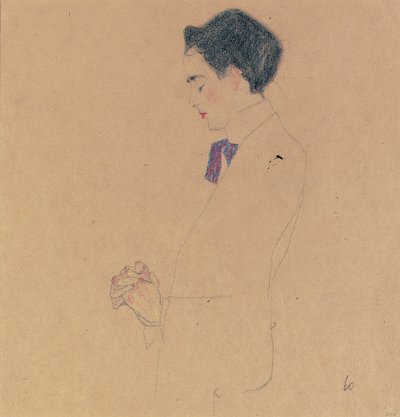 Anton Faistauer se sepjatýma rukama, 1909 od Egon Schiele