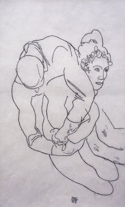 Být v objetí; Umarmende, 1918 od Egon Schiele