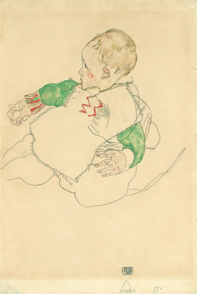 Dítě se zelenými rukávy od Egon Schiele