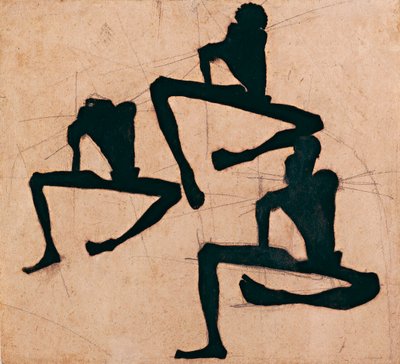 Kompozice se třemi nahými muži - Kompozice se třemi mužskými akty - Egon Schiele (1890-1918), inkoust na papíře od Egon Schiele