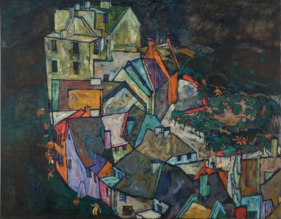 Půlměsíc domů III od Egon Schiele