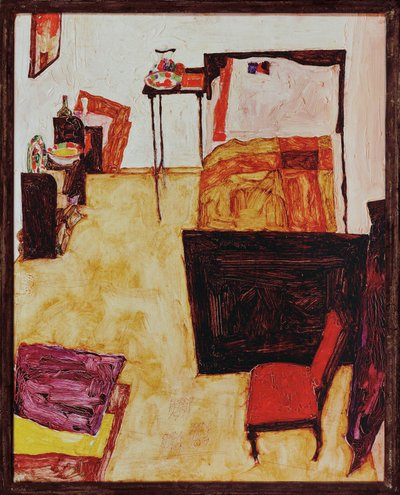 Umělcův pokoj v Neulengbachu ... (olej na dřevě) od Egon Schiele
