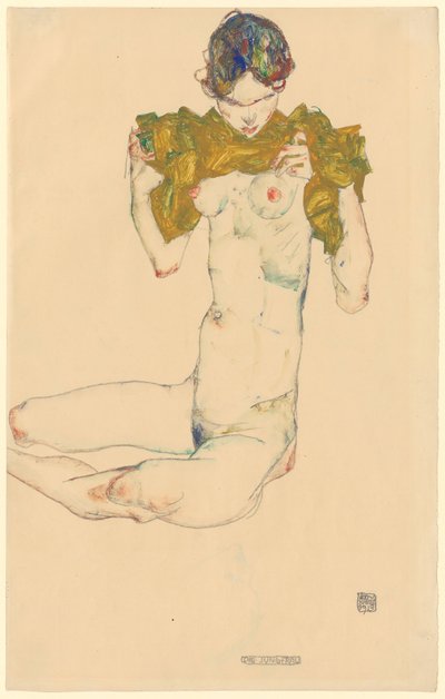 Panna [recto]; bez názvu [studie hlavy, verso] od Egon Schiele