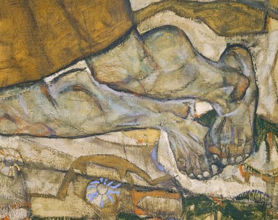 Entschwebung (Die Blinden III), Slepý... (olej a akvarel na plátně) od Egon Schiele