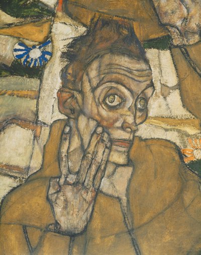 Entschwebung (Die Blinden III), Slepý... (olej a akvarel na plátně) od Egon Schiele