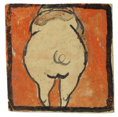 Entwurf für eine Wanddekoration im Atelier Wattmanngasse (Schwein von hinten?) od Egon Schiele