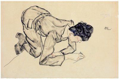 Erich Lederer kresba na podlaze, 1912 od Egon Schiele