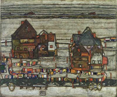 Domy s mycími linkami, 1914 od Egon Schiele