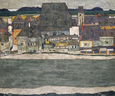 Domy na řece Staré město, 1914 od Egon Schiele
