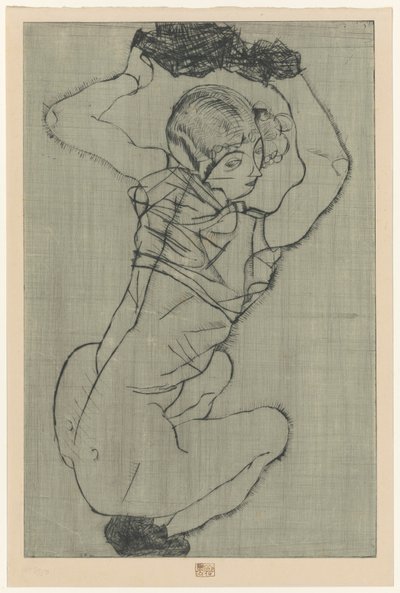 Dřepící žena od Egon Schiele