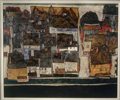 Krumlov a Vltava - Krumlov na Vltavě ... (olej na plátně) od Egon Schiele