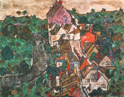 Krajina v Krumau od Egon Schiele
