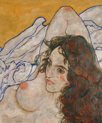 Liegende Frau (olej na plátně) od Egon Schiele