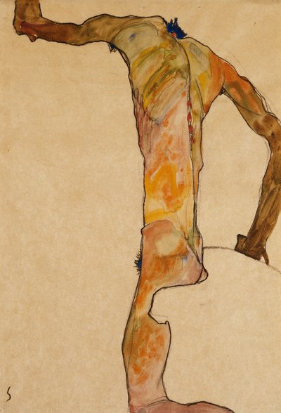 mužský akt; Mannlicher Akt, 1910 od Egon Schiele