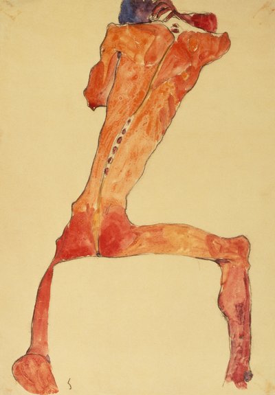 Mannerruckenhaut (tužka a akvarel) od Egon Schiele