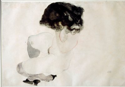 Nahý dřep. Kresba Egona Schieleho od Egon Schiele