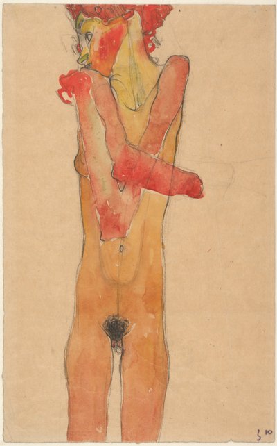 Nahá dívka se založenýma rukama, 1910 od Egon Schiele