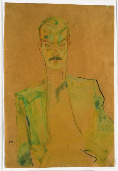 Akt na barevné látce, 1911 (wc a tužka s kvašem na papíře) od Egon Schiele