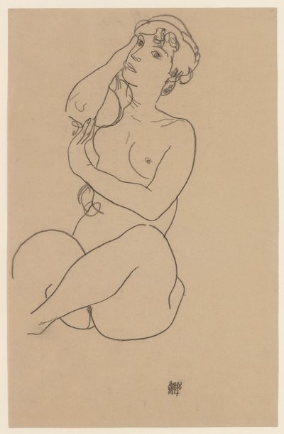 Ležící akt, 1917 od Egon Schiele