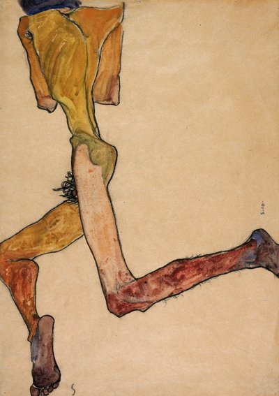 Ležící nahý muž, 1910 od Egon Schiele