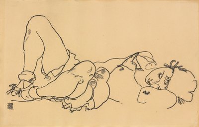 Ležící žena; Lhaní, 1918 od Egon Schiele