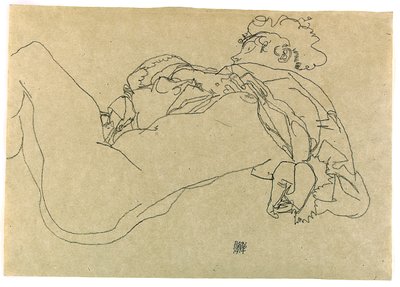 Ležící ženský akt, 1914 od Egon Schiele