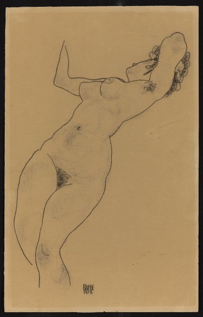 Ležící akt, 1918 od Egon Schiele