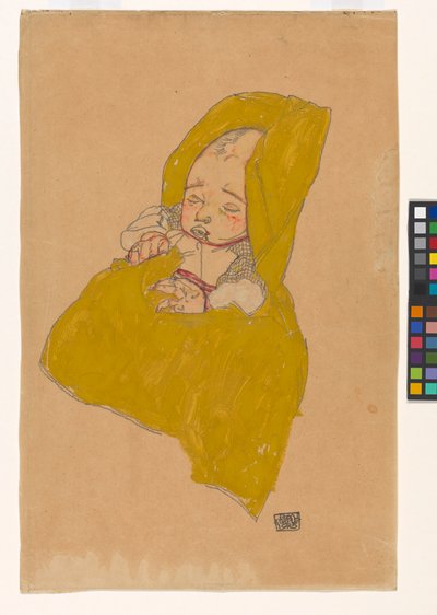 Säugling im Wickelpolster od Egon Schiele