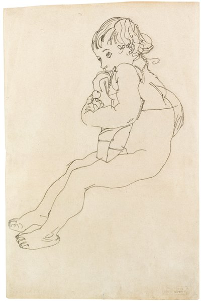 Sedící dítě, 1916 od Egon Schiele
