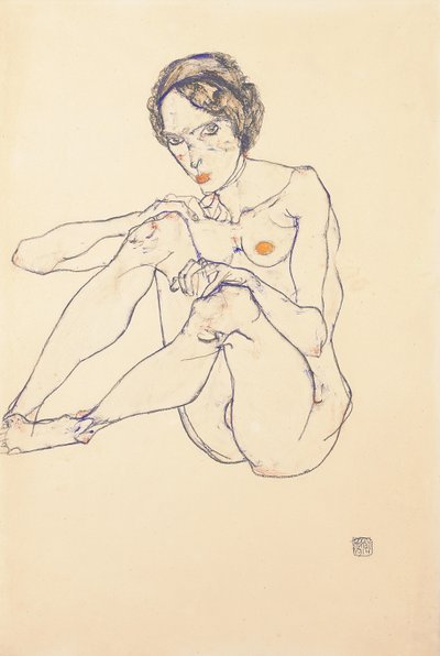 Sedící ženský akt, 1914 od Egon Schiele