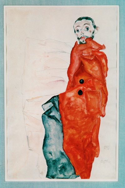 Selbstbildnis als Gefangener [Autoportrét jako ... (akvarel a tužka) od Egon Schiele