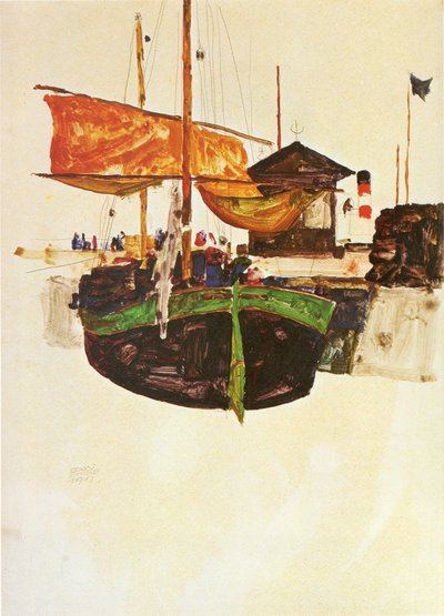 Loď v Triestenu: nn od Egon Schiele