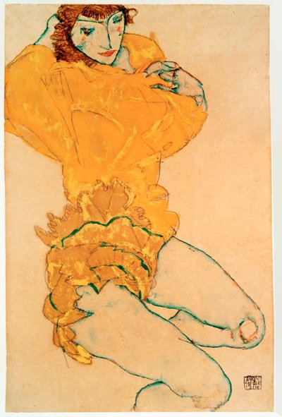 Svlékající se žena [Woman Undressing] od Egon Schiele