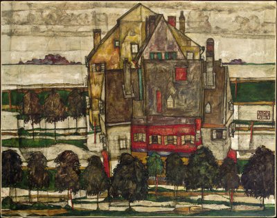 samostatné domy (domy s horami); Jednotlivé domy (domy s horami) od Egon Schiele