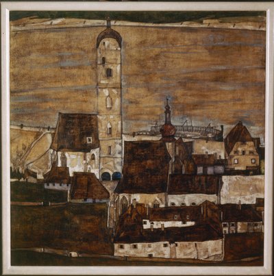 Stadt Stein II (malba na plátně) od Egon Schiele