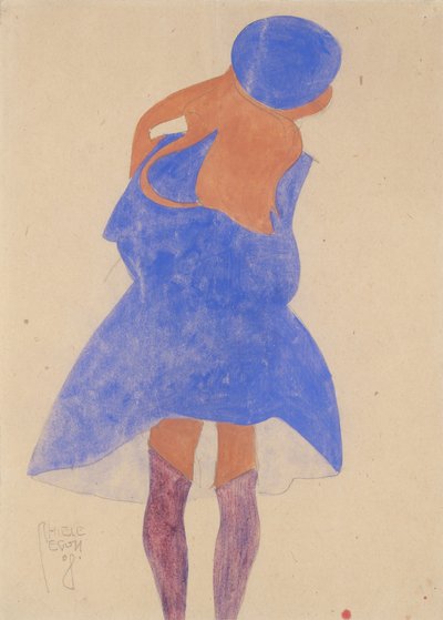 Stojící dívka, pohled zezadu, 1908. od Egon Schiele