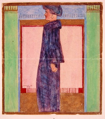 Stojící žena (akvarel na papíře) od Egon Schiele