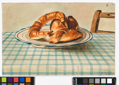 Stillleben mit Gebäck od Egon Schiele