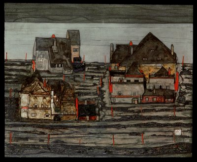 Předměstí I (malba na plátně) od Egon Schiele