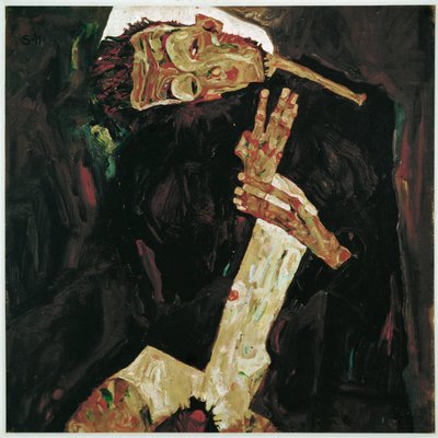 Básník (malba na plátně) od Egon Schiele