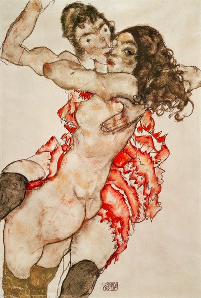 Dvě ženy objímající od Egon Schiele