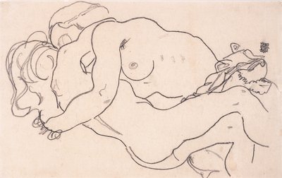 Dva objímající ženské akty, 1918 od Egon Schiele